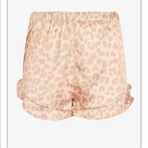 Express Leopard Satin Pajama Shorts Size XS